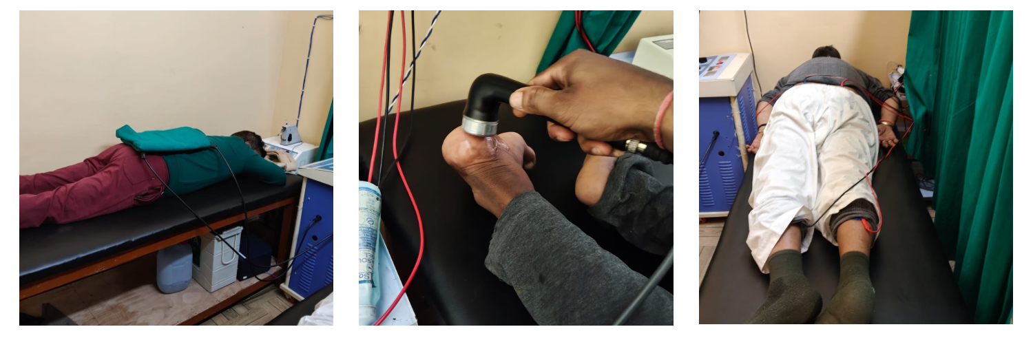 Physiotherapy session on a treatment table