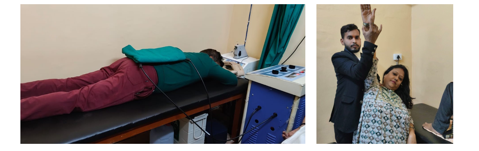 Physiotherapist guiding a patient's movement